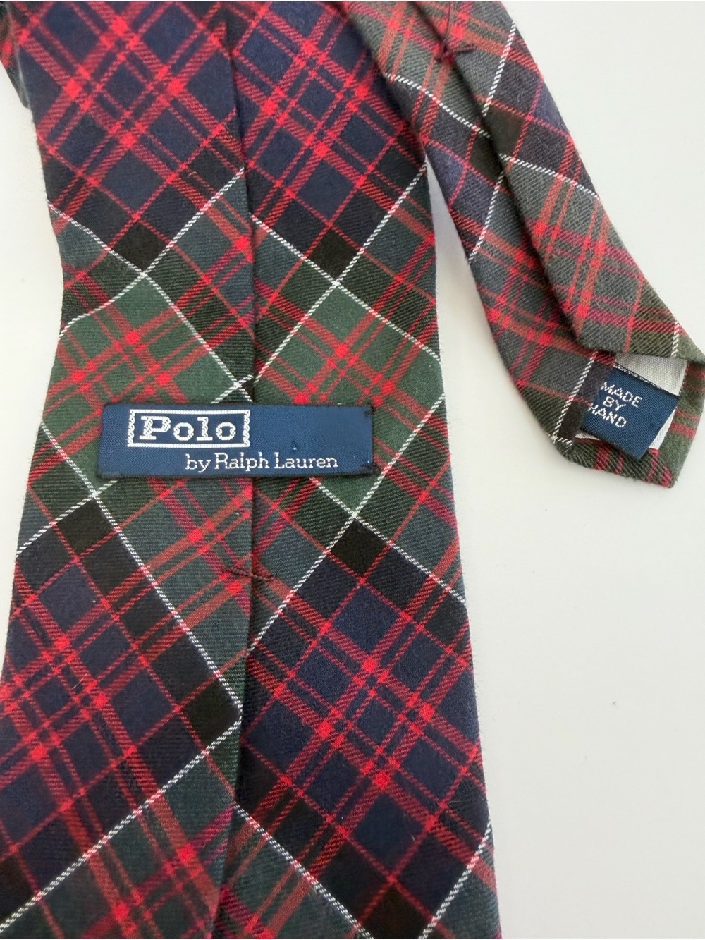 Vtg Polo Ralph Lauren Tartan Tie Plaid 100% Cotton Pony Preppy Handmade in USA - Picture 6 of 8